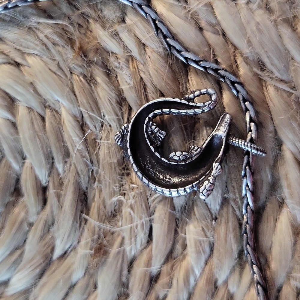 Brighton Silver Anklet with Alligator Charm - Picture 4 of 5